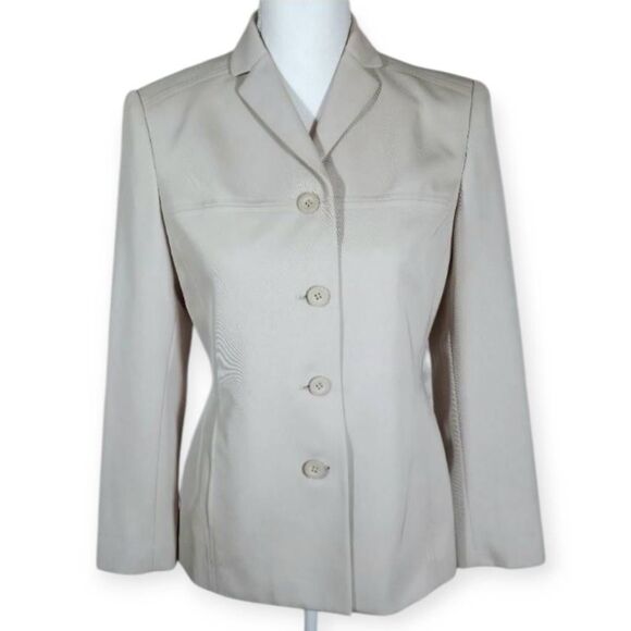 PETITE SOPHISTICATE CREAM BLAZER SZ.4P EUC. - Picture 1 of 4